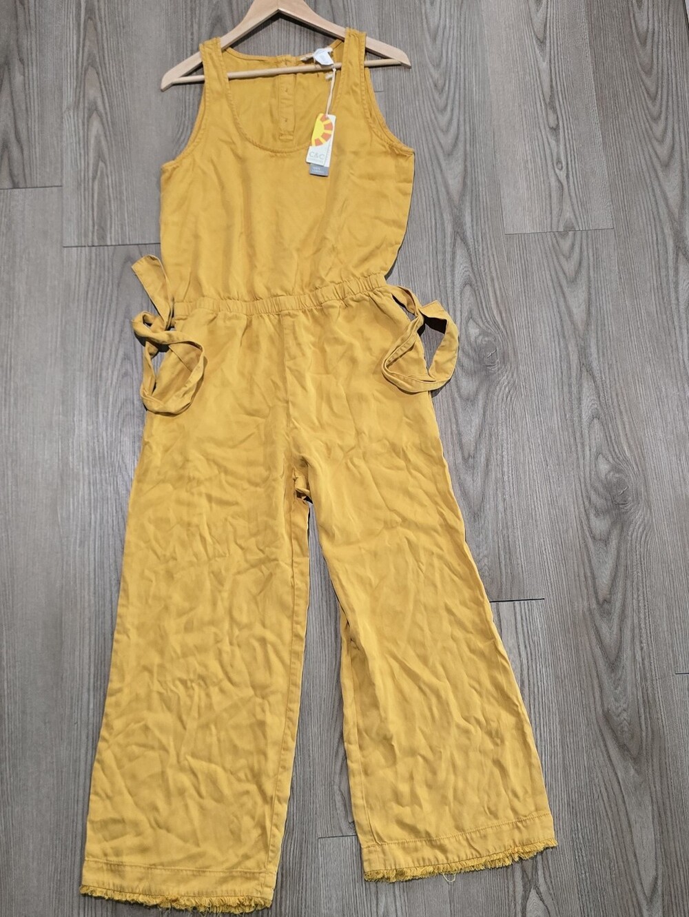 C.C Mustard Yellow Sleeveless Kids One-Piece Jumpsuit